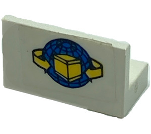 LEGO blanc Panneau 1 x 2 x 1 avec Shipping logo Autocollant avec coins carrés (4865)