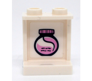 LEGO blanc Panneau 1 x 2 x 2 avec Jam Pot Autocollant avec supports latéraux, tenons creux (6268)