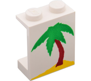 LEGO White Panel 1 x 2 x 2 with Palm Tree & Sand without Side Supports, Solid Studs (4864)