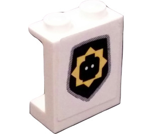 LEGO Weiß Panel 1 x 2 x 2 mit Robo Polizei Logo Aufkleber mit Seitenstützen, Hohlbolzen (6268)