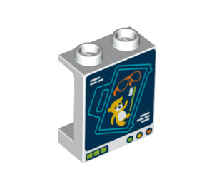 LEGO Weiß Panel 1 x 2 x 2 mit Koffer X-Ray Scan mit Seitenstützen, Hohlbolzen (6268 / 68340)