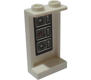 LEGO blanc Panneau 1 x 2 x 3 avec Controls 8639 Autocollant avec supports latéraux - tenons creux (74968)