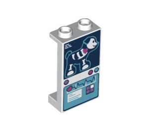 LEGO Vit Panel 1 x 2 x 3 med Hund x-ray  med sidostöd - ihåliga knoppar (35340 / 49314)