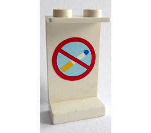 LEGO Wit Paneel 1 x 2 x 3 met No Smoking Sticker zonder zijsteunen, volle noppen (2362)
