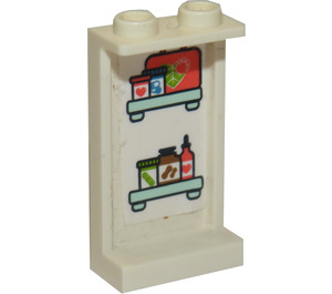 LEGO White Panel 1 x 2 x 3 with Shelves, First Aid Kit and Drugs Sticker with Side Supports - Hollow Studs (35340)