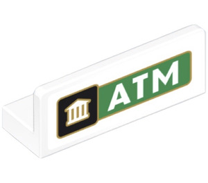 LEGO White Panel 1 x 3 x 1 with 'ATM' Sticker (23950)