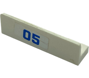 LEGO White Panel 1 x 4 with Rounded Corners with '05' Right side Sticker (15207)