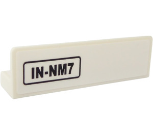 LEGO White Panel 1 x 4 with Rounded Corners with Airvents Inside and License Plate IN-NM7 Outsider Sticker (15207)