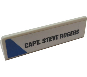 LEGO White Panel 1 x 4 with Rounded Corners with Capt. Steve Rogers, Blue triangle on Left Sticker (15207)