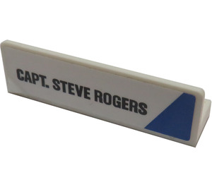LEGO White Panel 1 x 4 with Rounded Corners with Capt. Steve Rogers, Blue triangle on Right Sticker (15207)