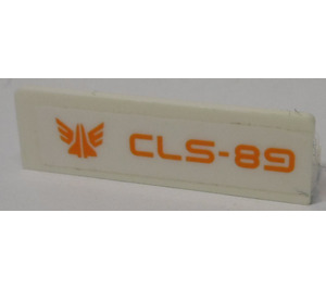 LEGO Wit Paneel 1 x 4 met Afgeronde hoeken met 'CLS-89' en Galaxy Squad logo (Rechts) Sticker (15207)