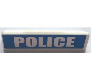 LEGO Wit Paneel 1 x 4 met Afgeronde hoeken met Politie (Blauw Background) Sticker (15207)