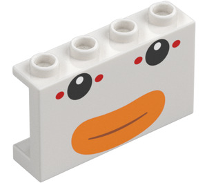 LEGO Weiß Paneel 1 x 4 x 2 mit Junior Clown Auto Gesicht (14718 / 108073)