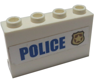 LEGO White Panel 1 x 4 x 2 with Police Badge and "POLICE" Sticker (14718)