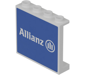 LEGO Wit Paneel 1 x 4 x 3 met 'Allianz' Sticker met zijsteunen, holle noppen (60581)