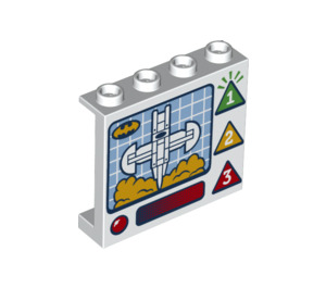 LEGO blanc Panneau 1 x 4 x 3 avec Batman Monitor display  avec supports latéraux, tenons creux (35323 / 36855)