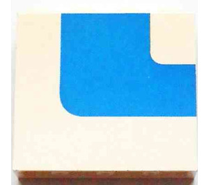LEGO White Panel 1 x 4 x 3 with Blue Stripe without Side Supports, Solid Studs (4215)