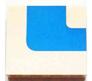 LEGO Blanco Panel 1 x 4 x 3 con Azul Raya sin soportes laterales, espigas sólidas (4215)