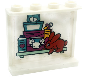 LEGO blanc Panneau 1 x 4 x 3 avec Diaper et De bébé supplies Autocollant avec supports latéraux, tenons creux (35323)