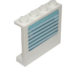 LEGO White Panel 1 x 4 x 3 with Glass Window with White Stripes Sticker (6156)
