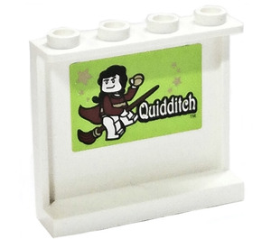 LEGO Wit Paneel 1 x 4 x 3 met Harry Potter Aan Bezem en Quidditch Sticker met zijsteunen, holle noppen (35323)