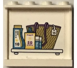 LEGO Weiß Panel 1 x 4 x 3 mit Lotion und beach bag Aufkleber mit Seitenstützen, Hohlbolzen (35323)