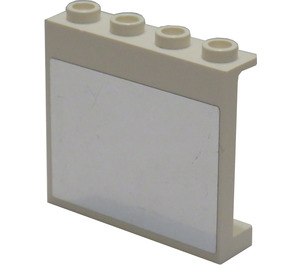 LEGO White Panel 1 x 4 x 3 with Mirror Sticker with Side Supports, Hollow Studs (60581)