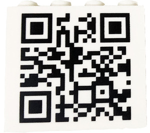 LEGO hvid Panel 1 x 4 x 3 med QR Code med sidestøtter, hule knops (35323)