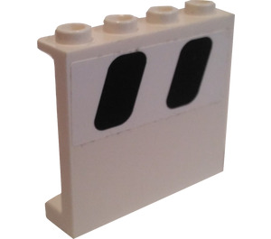 LEGO blanc Panneau 1 x 4 x 3 avec Deux Windows (La gauche) Autocollant avec supports latéraux, tenons creux (60581)