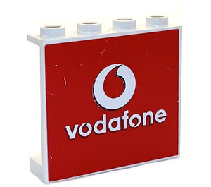 LEGO White Panel 1 x 4 x 3 with Vodafone Sticker without Side Supports, Hollow Studs (4215)