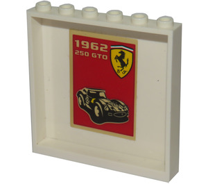 LEGO Hvit Panel 1 x 6 x 5 med '1962 250 GTO' Poster Klistremerke (59349)