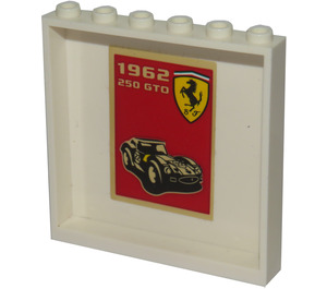 LEGO White Panel 1 x 6 x 5 with '1962 250 GTO' Poster Sticker (59349)