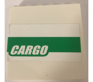 LEGO White Panel 1 x 6 x 5 with 'CARGO', Green Stripe Sticker (59349)
