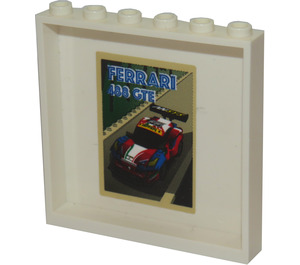 LEGO blanc Panneau 1 x 6 x 5 avec 'Ferrari 488 GTE' Poster Autocollant (59349)