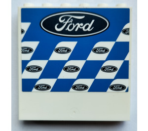 LEGO blanc Panneau 1 x 6 x 5 avec Ford Grand et Petit Logos Autocollant (59349)