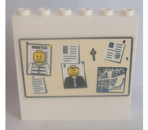 LEGO White Panel 1 x 6 x 5 with Notice Board and 'POLIZEI' Sticker (59349)
