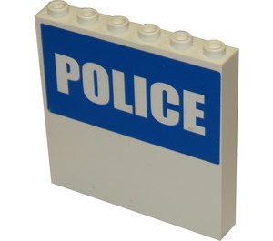 LEGO White Panel 1 x 6 x 5 with Police Sticker (59349)