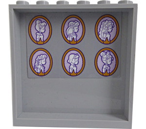 LEGO Wit Paneel 1 x 6 x 5 met Six Portraits in Gilded Frames - 2 Sticker (59349)