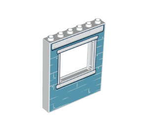 LEGO White Panel 1 x 6 x 6 with Window Cutout with Blue Wall (15627 / 50137)
