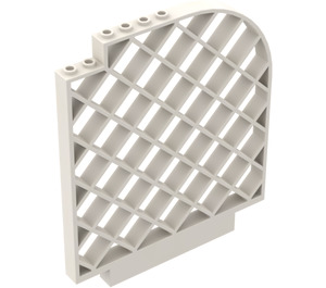 LEGO White Panel 12 x 1 x 12 Lattice Wall with Curved Top  (6166)