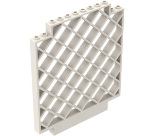 LEGO White Panel 12 x 1 x 12 Lattice Wall with upper Corner Cutouts (6165)