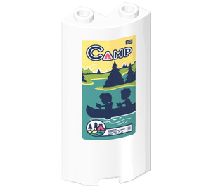 LEGO White Panel 2 x 2 x 5 Wall Curved with Camp Poster Sticker (30987)