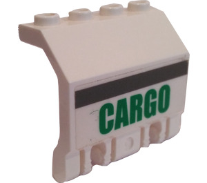 LEGO Weiß Panel 2 x 4 x 2 mit Hinges mit Cargo Aufkleber (44572)