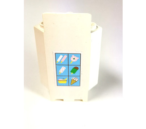 LEGO blanc Panneau 3 x 3 x 6 Coin mur avec Crème glacée Menu Autocollant avec empreintes inférieures (2345)