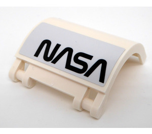 LEGO White Panel 3 x 4 x 3 Curved with Hinge with Black 'NASA' - Left Side Sticker (18910)