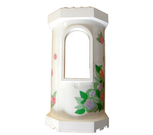 LEGO White Panel 6 x 8 x 12 Tower with Window with Flowers and Butterflies Sticker (33213)