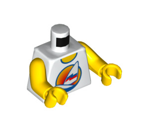 LEGO Bianco Paradisa Busto Tank Superiore con Sailboat logo con Giallo Braccia e Giallo Mani (973 / 76382)