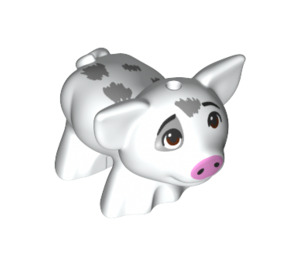 LEGO White Pig with Gray and Small Brown Eyes (66503)