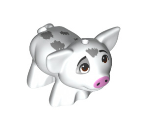 LEGO Wit Pig met Grijs en Klein Bruin Ogen (66503)