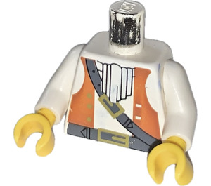 LEGO White Pirates Torso with Brown Ascot and Black Belt with White Arms and Yellow Hands (973)